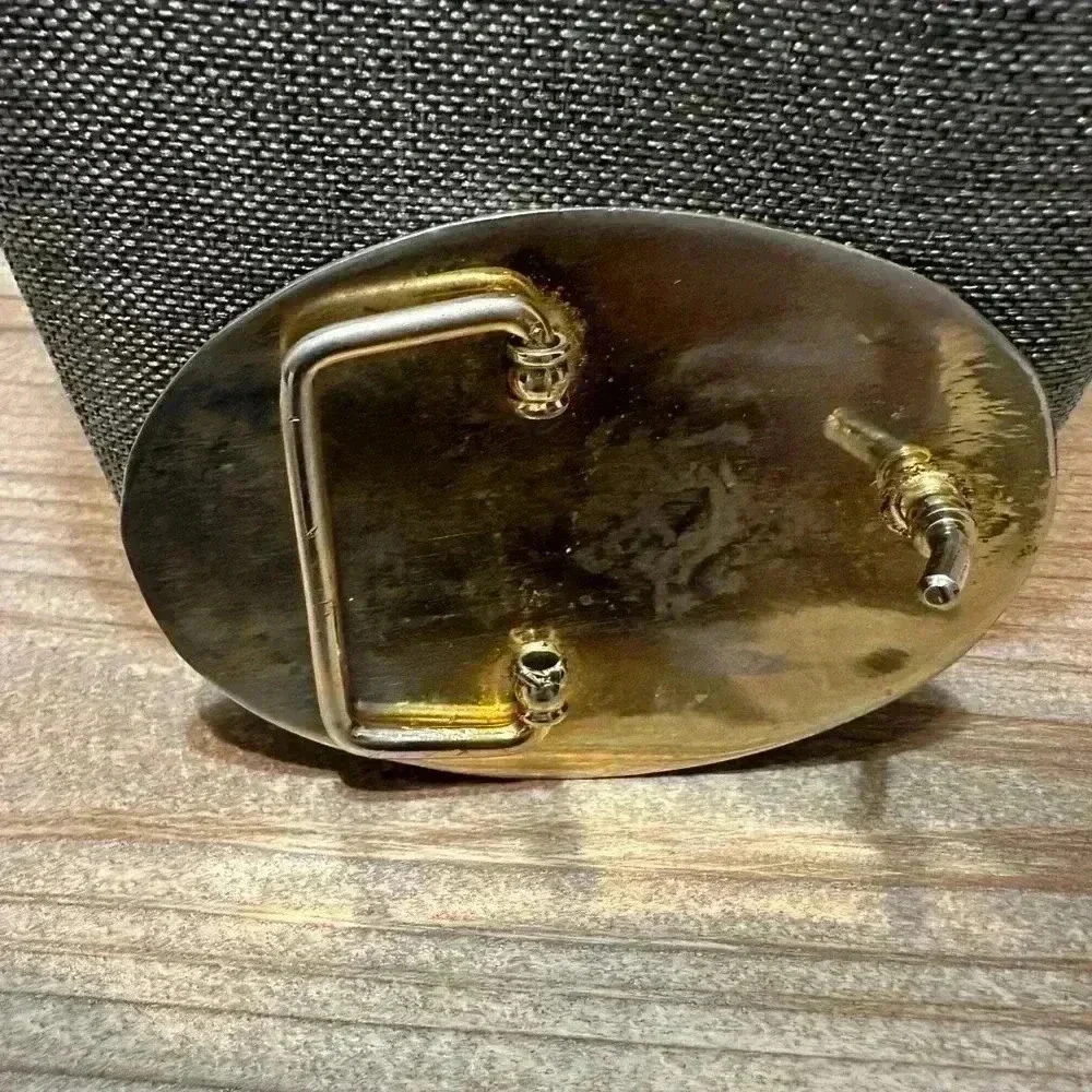 Vintage HORSE southwestern Blood Red Stone Inlay BELT BUCKLE Handmade Cowboy